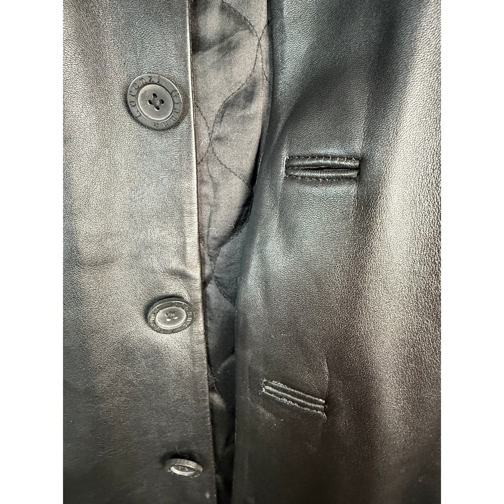 Gianna Lorenzi Italy Leather Jacket Mens XXL Black Lambskin Coat Zip-Out Lining - Picture 4 of 15